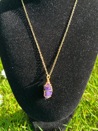 Amethyst Necklace - Handmade Wire Wrapped Crystal Pendant