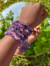 Amethyst Gemstone Chip Bead Bracelet