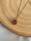 Carnelian Necklace - Handmade Wire Wrapped Crystal Pendant