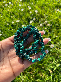 Malachite Gemstone Chip Bead Bracelet