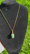 Green Aventurine Necklace - Handmade Wire Wrapped Crystal Pendant
