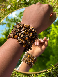 Tiger's Eye Gemstone Chip Bead Bracelet