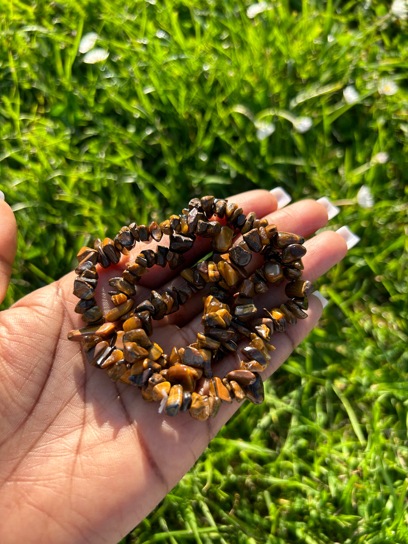 Tiger's Eye Gemstone Chip Bead Bracelet